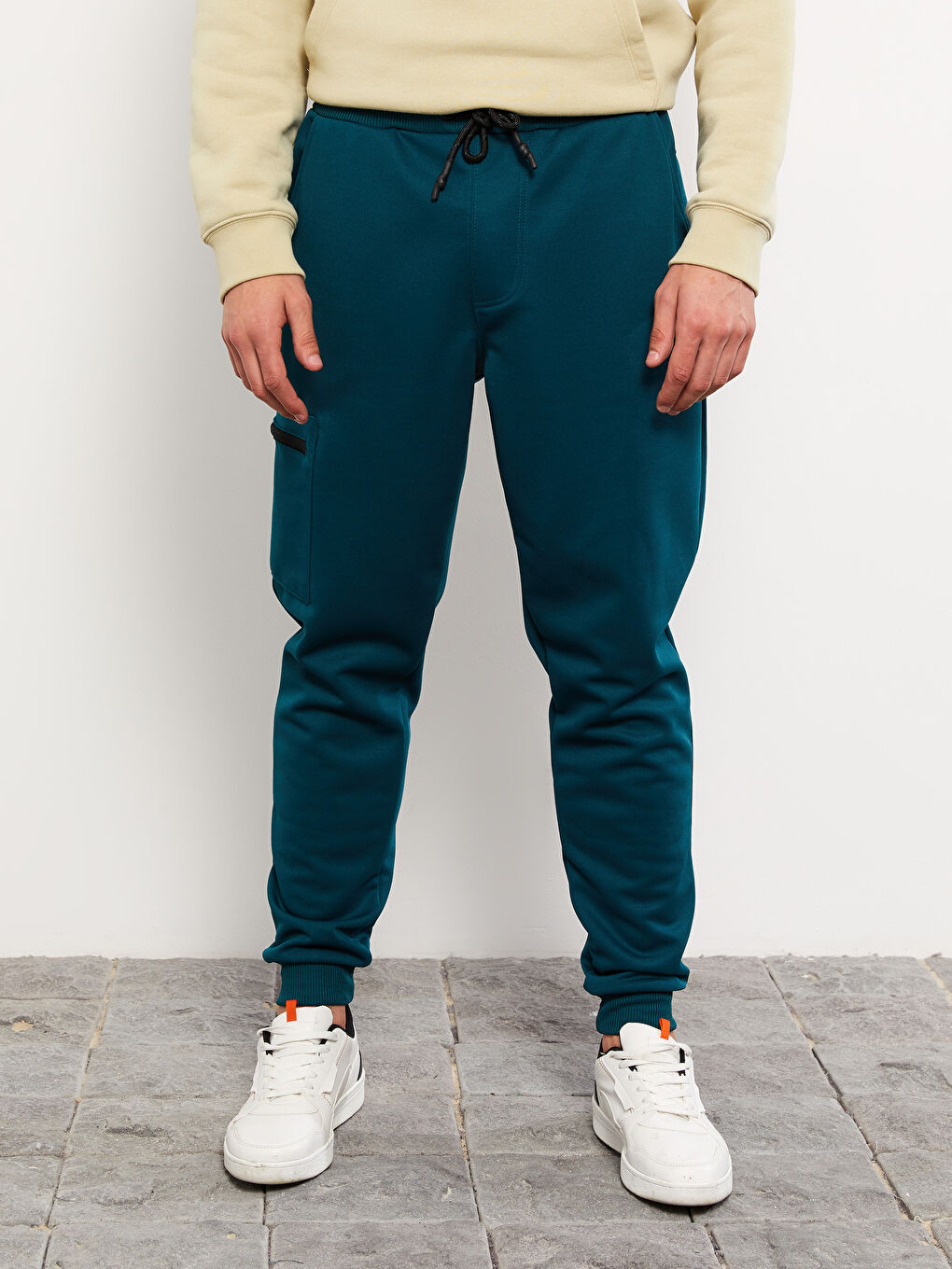Petrol Slim Fit Erkek Jogger Eşofman Altı-2