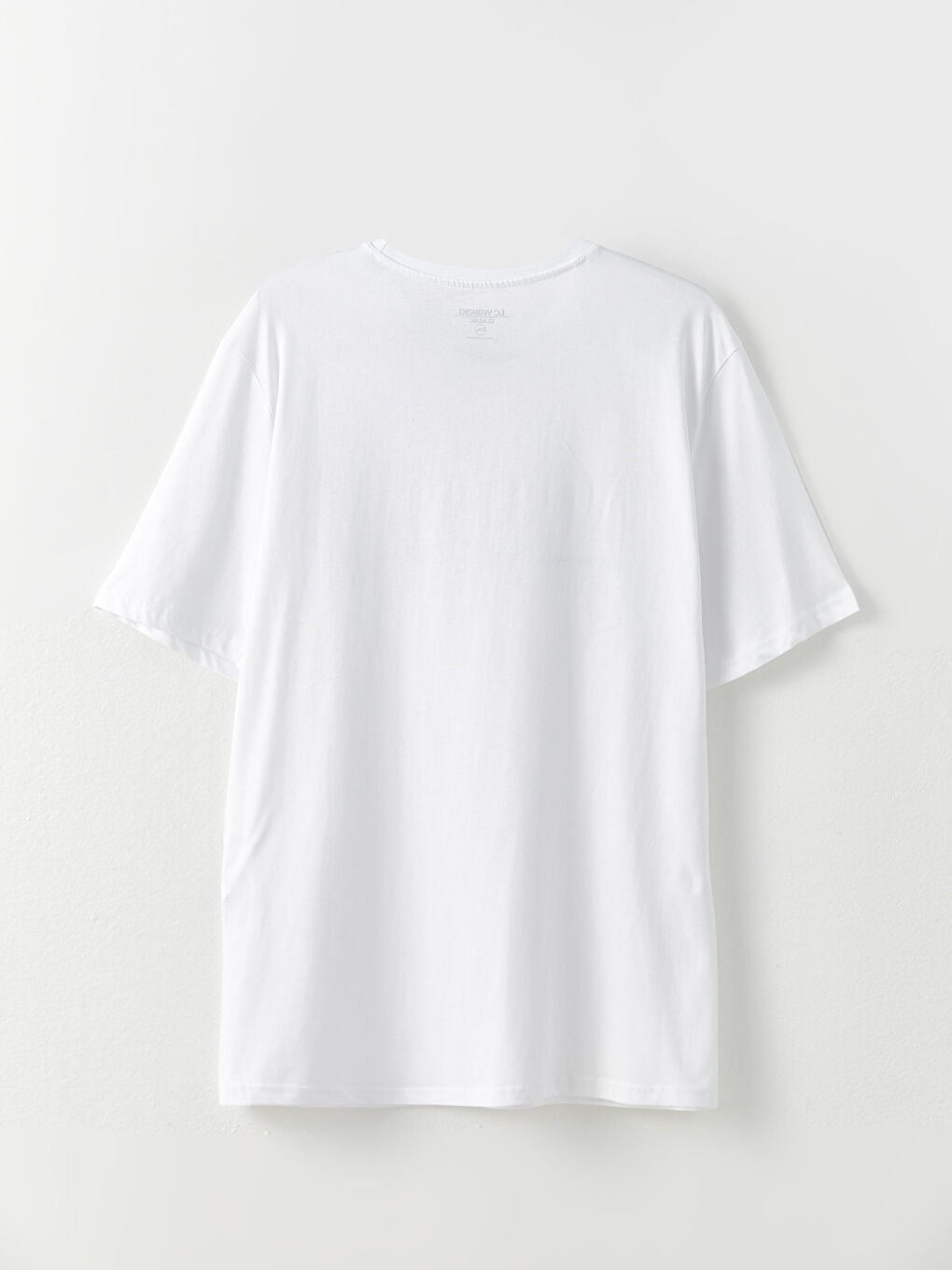 Beyaz Bisiklet Yaka Kısa Kollu Baskılı Penye Erkek Tişört-6