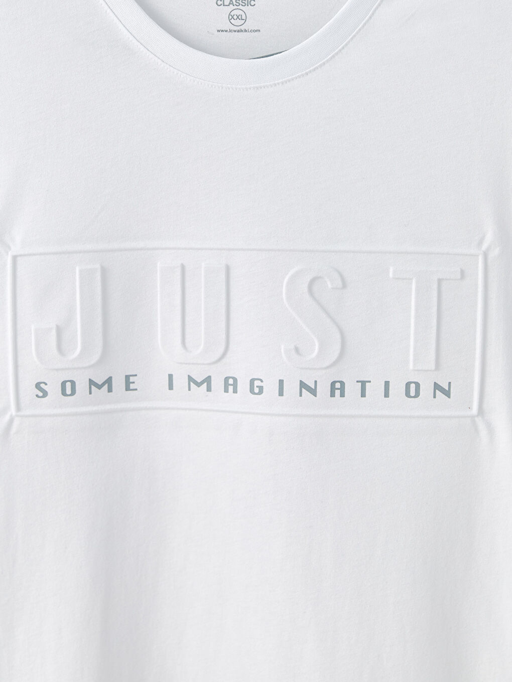 Beyaz Bisiklet Yaka Kısa Kollu Baskılı Penye Erkek Tişört-7