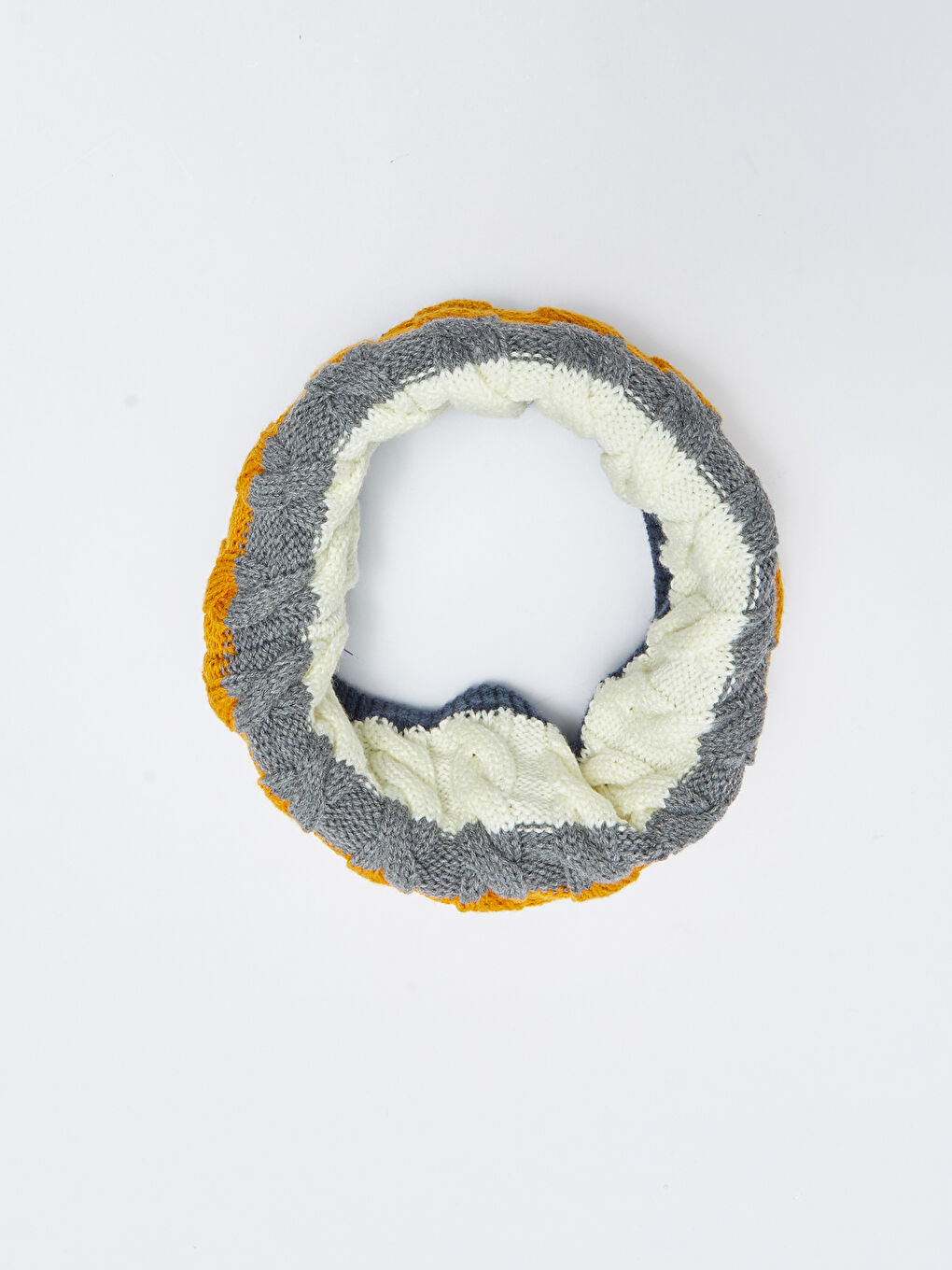 Color Block Pompom Boy Cap and Neck Collar-3
