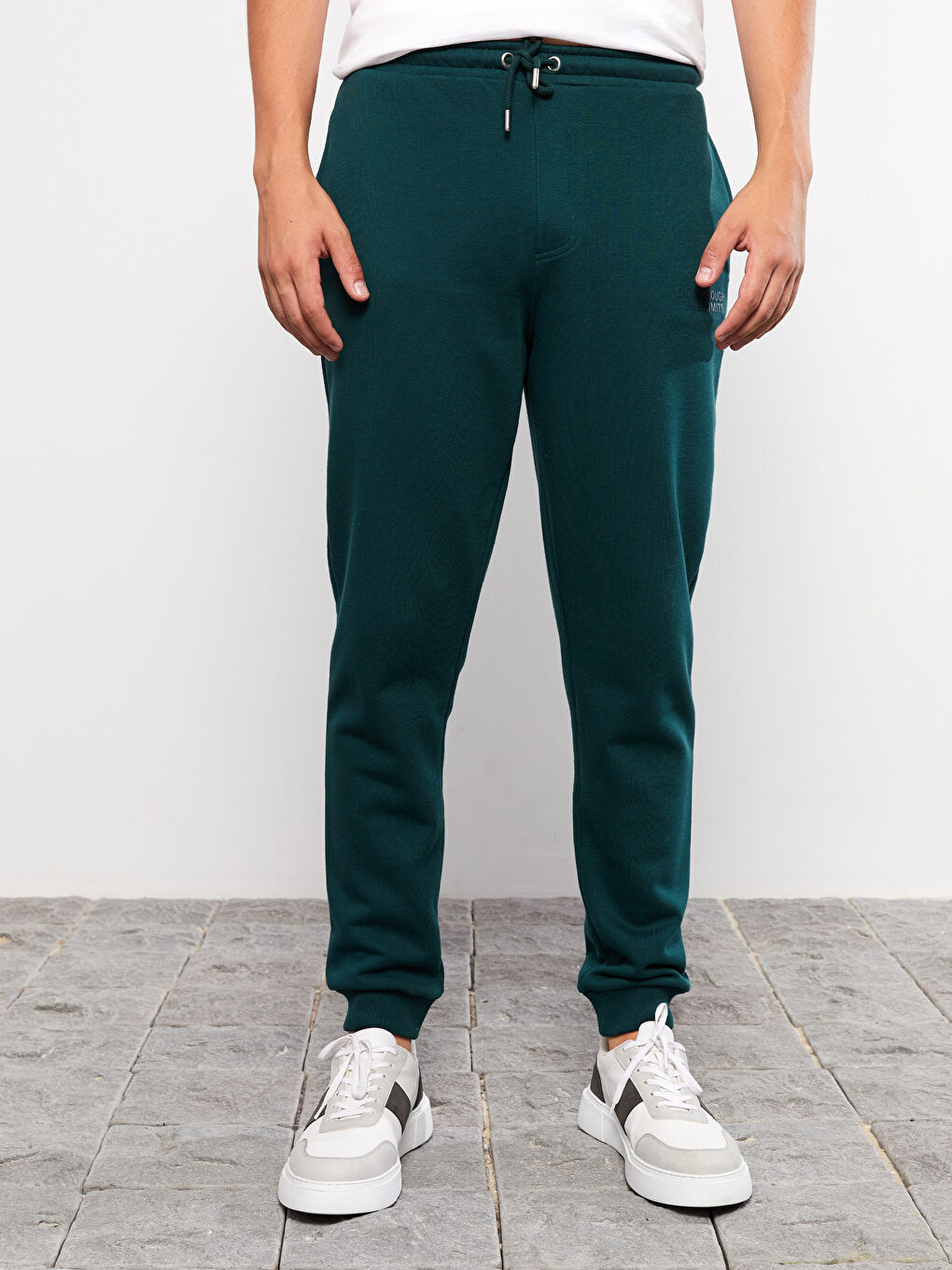 Yeşil Standart Kalıp Erkek Kalın Eşofman Altı-3