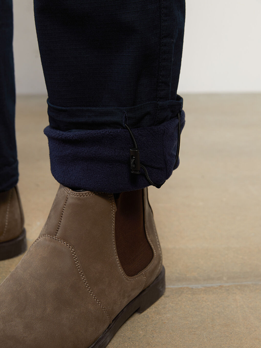 Lacivert Standart Kalıp Gabardin Erkek Chino Pantolon-4