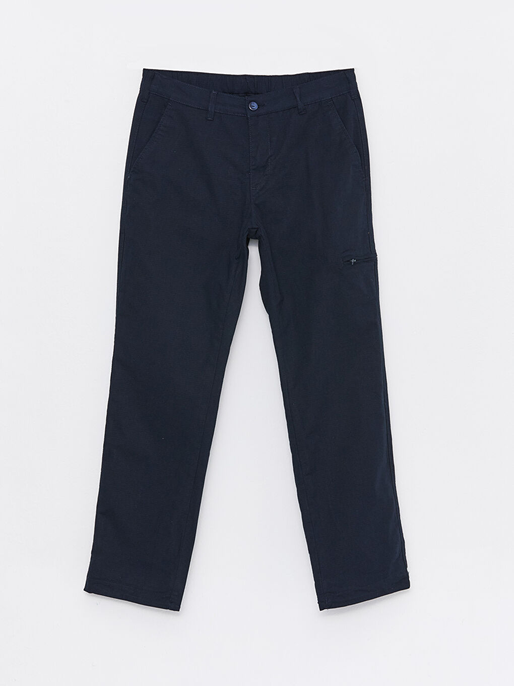 Lacivert Standart Kalıp Gabardin Erkek Chino Pantolon-5