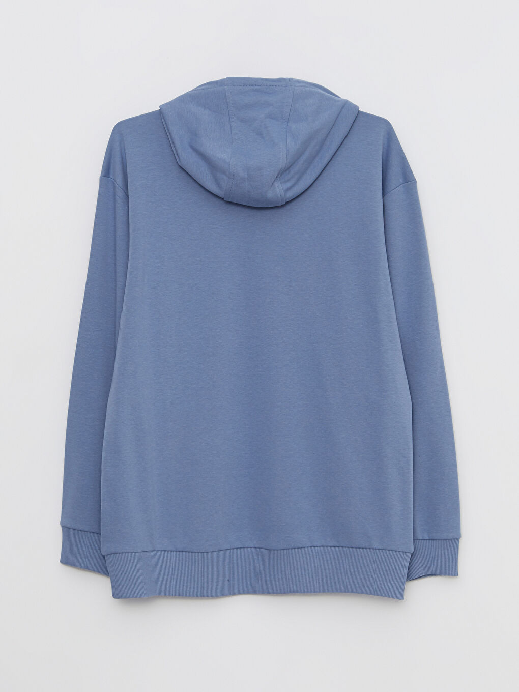 Mavi Uzun Kollu Baskılı Erkek Hoodie-5