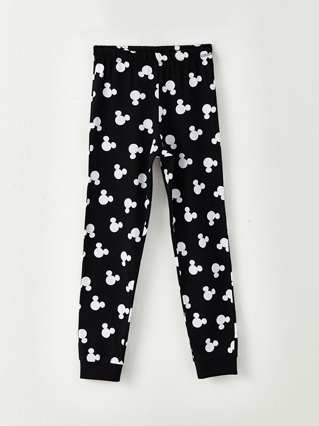 Crew Neck Mickey Mouse Printed Long Sleeve Girls' Pajamas Set-2