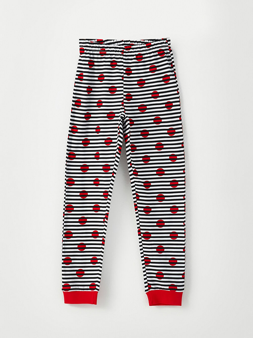 Beyaz Bisiklet Yaka Minnie ve Mickey Mouse Baskılı Uzun Kollu Kız Çocuk Pijama Takımı-2