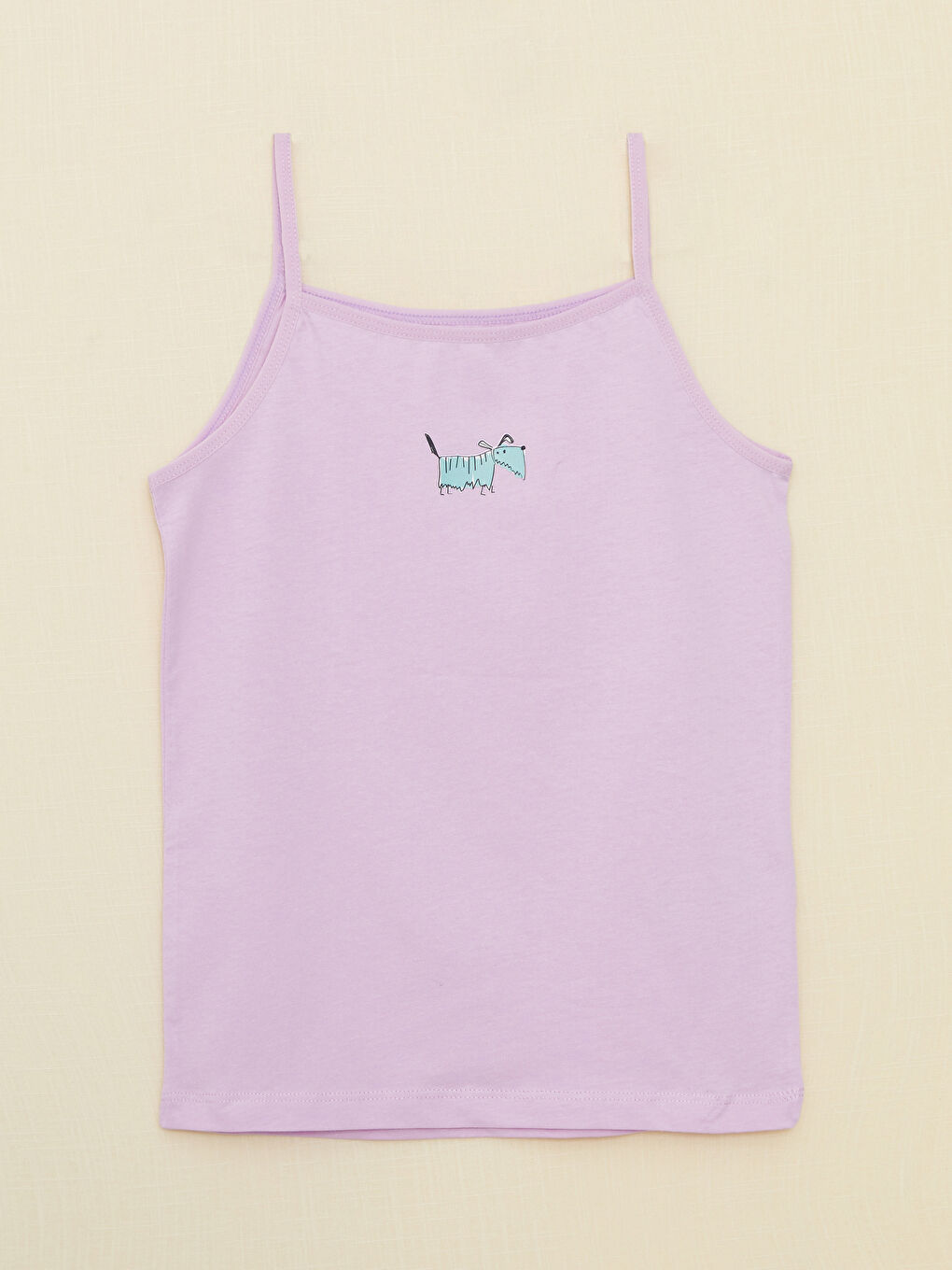 Square Collar Printed Strappy Girls' Vest 2 Pack-1