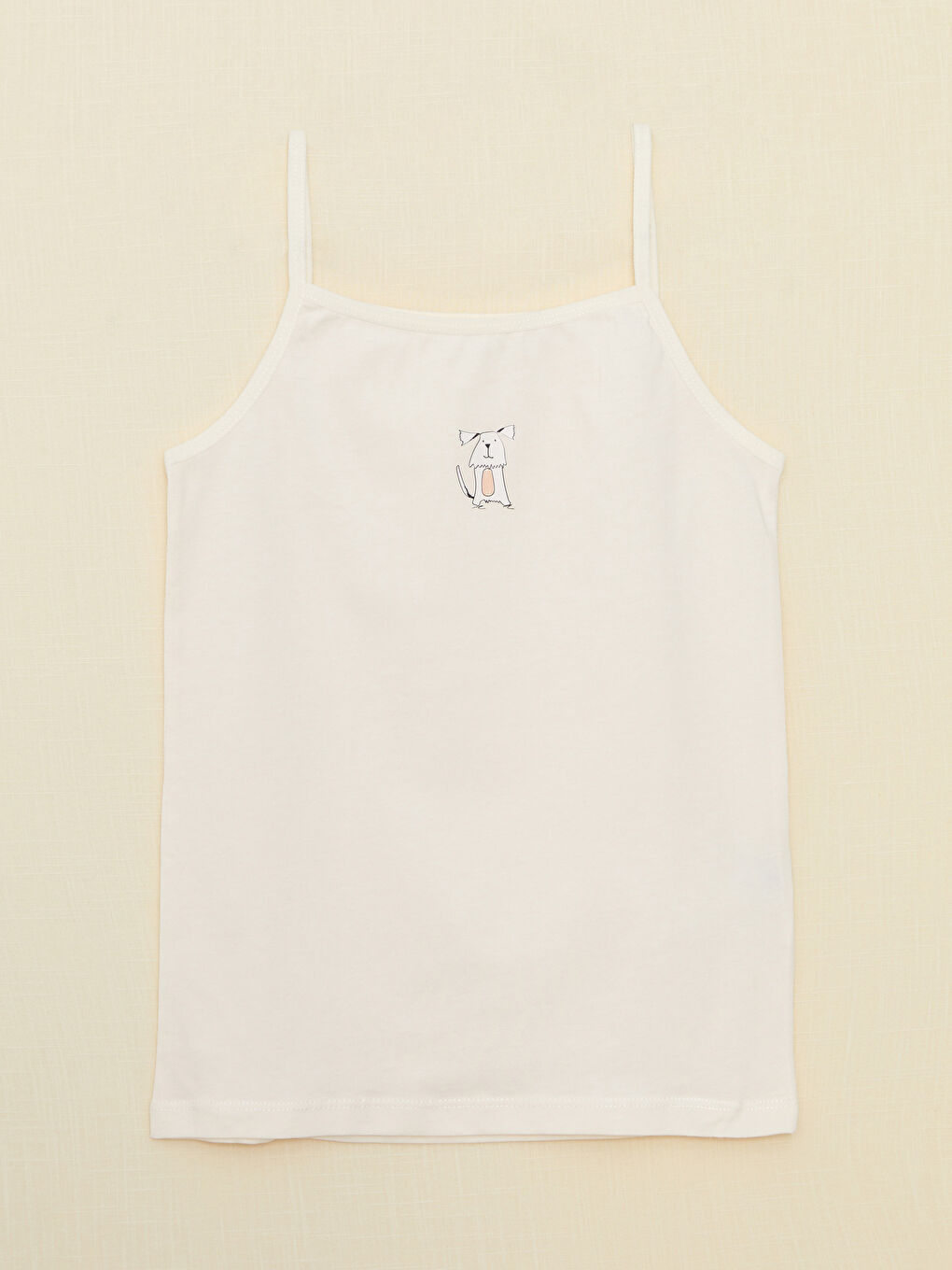 Square Collar Printed Strappy Girls' Vest 2 Pack-2