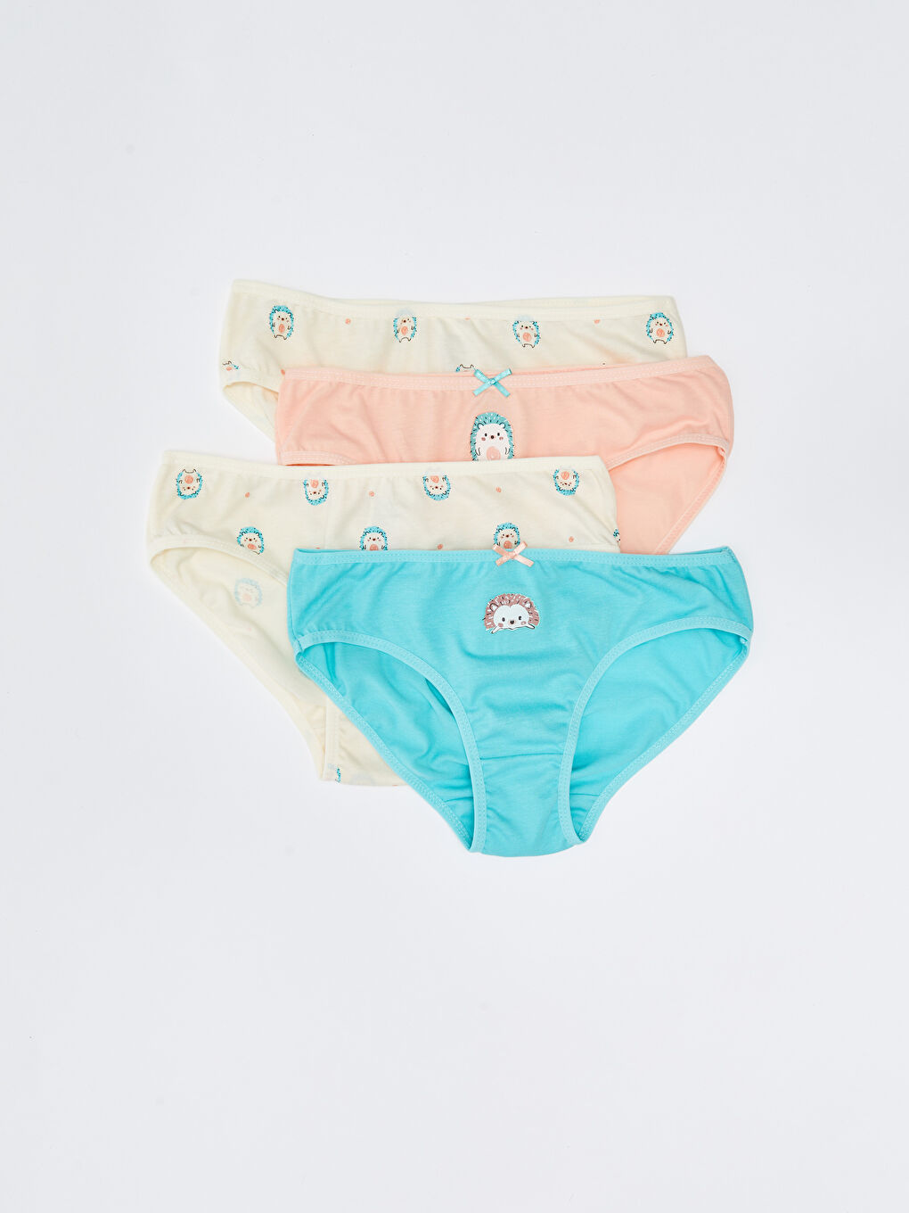 Turkuaz Baskılı Pamuklu Kız Çocuk Külot 4'lü