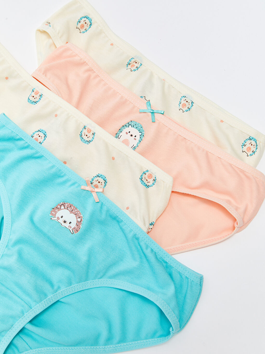Turkuaz Baskılı Pamuklu Kız Çocuk Külot 4'lü-1