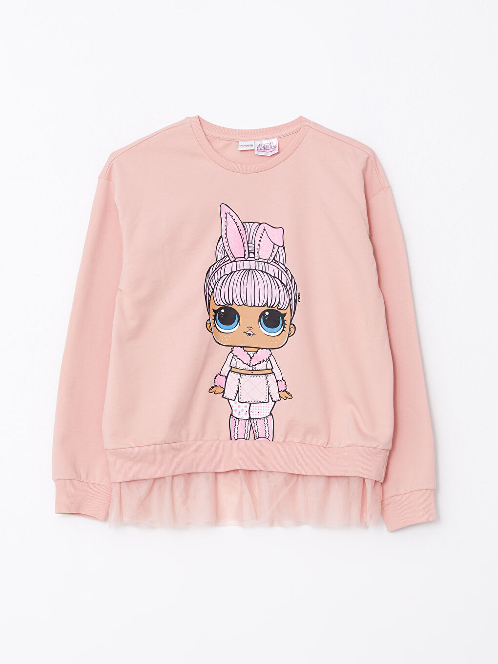 Свитшот для девочек с длинным рукавом и круглым вырезом LOL Surprise OMG с лицензией