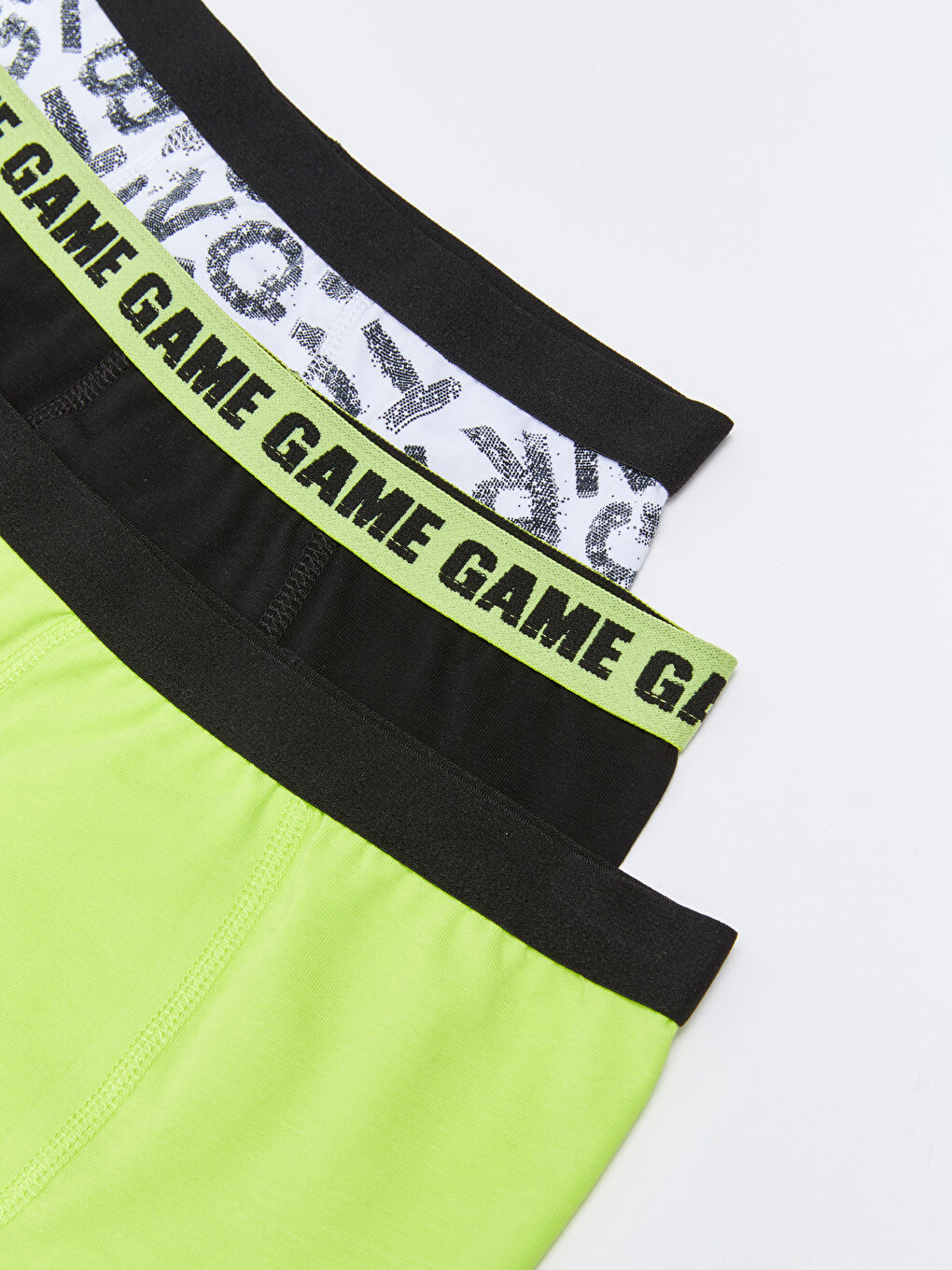 Beyaz Baskılı Pamuklu Erkek Çocuk Boxer 3'lü-2