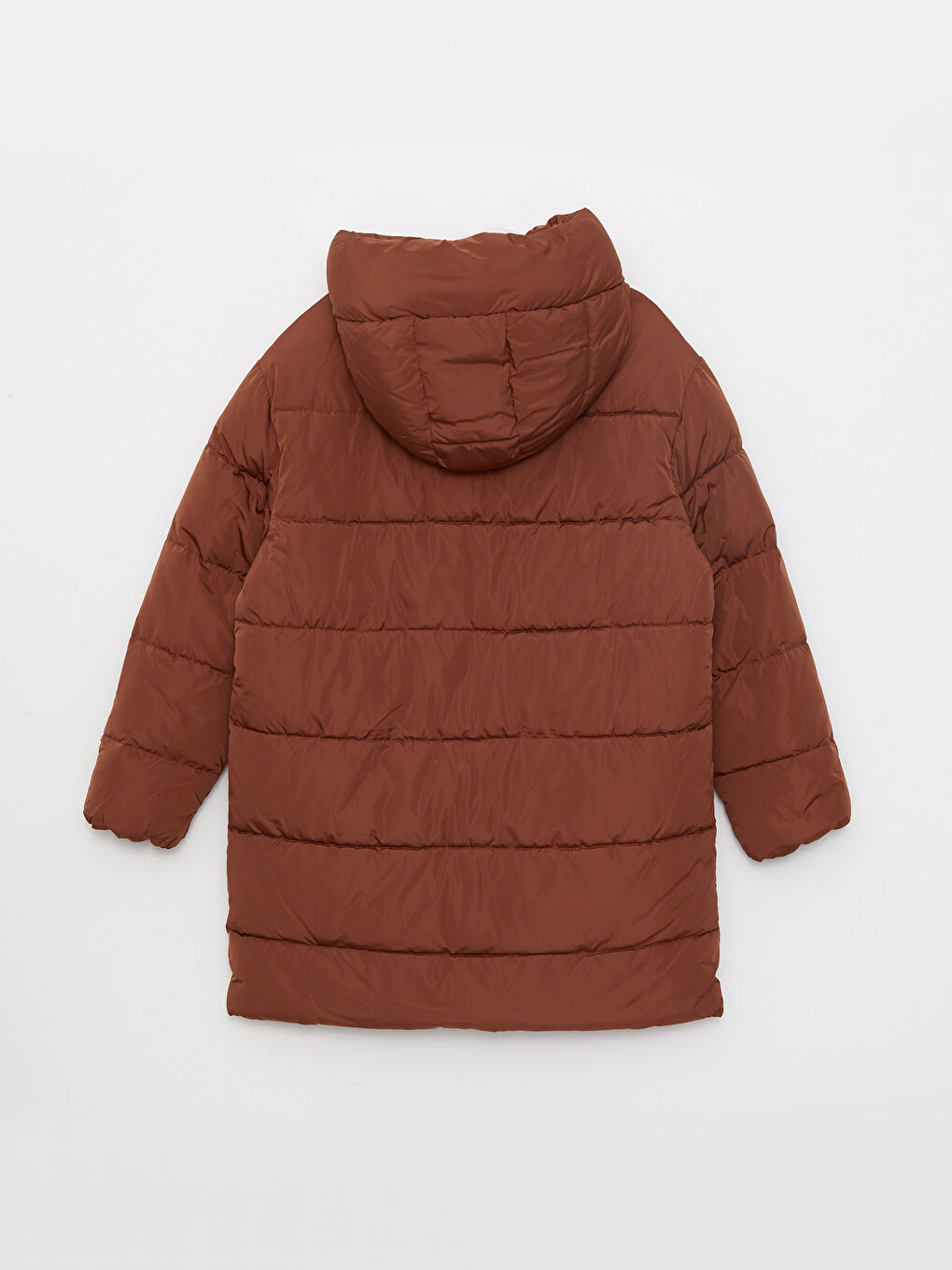 Women's Hooded Plain Puffer Coat-7