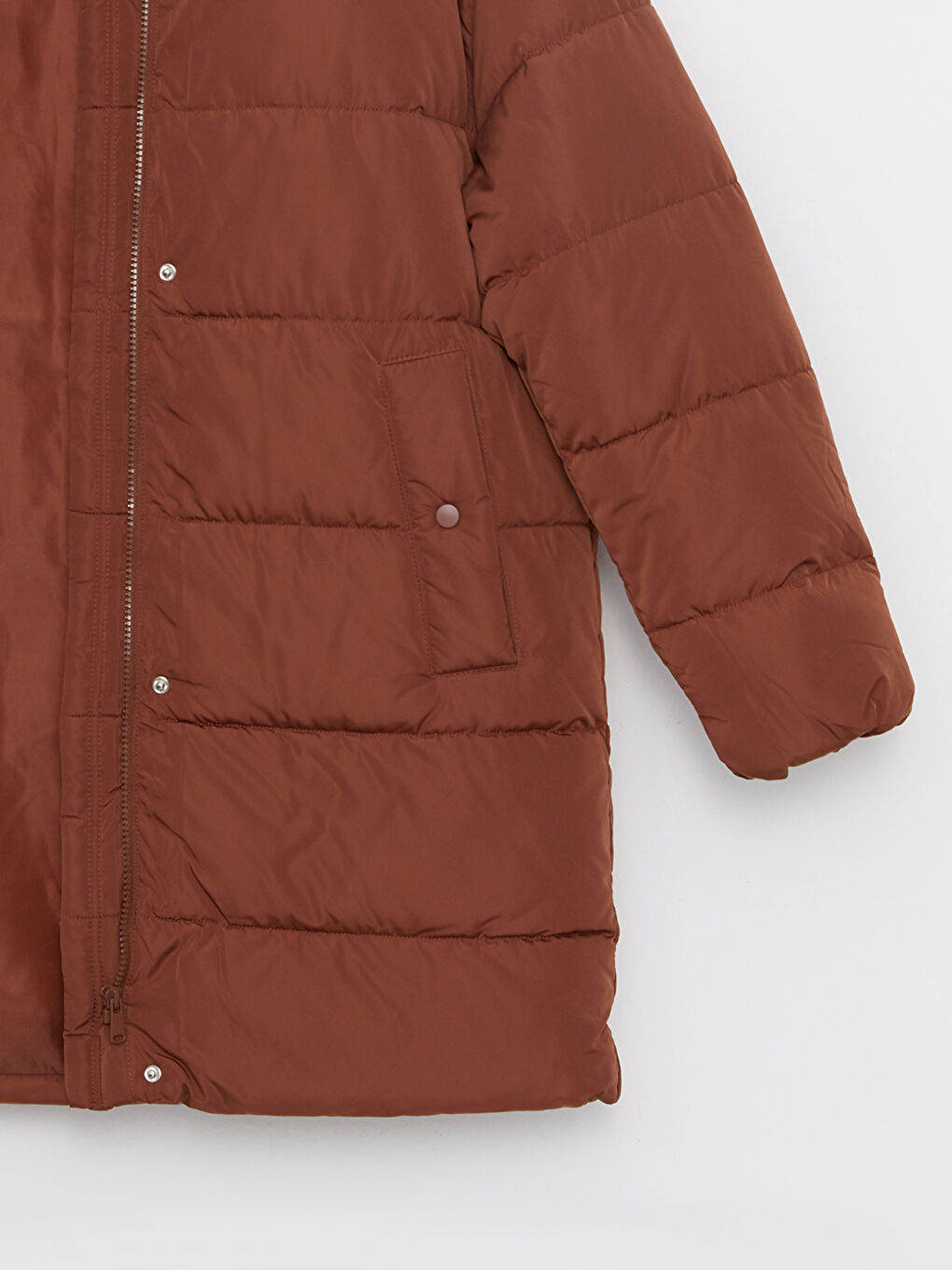 Women's Hooded Plain Puffer Coat-8