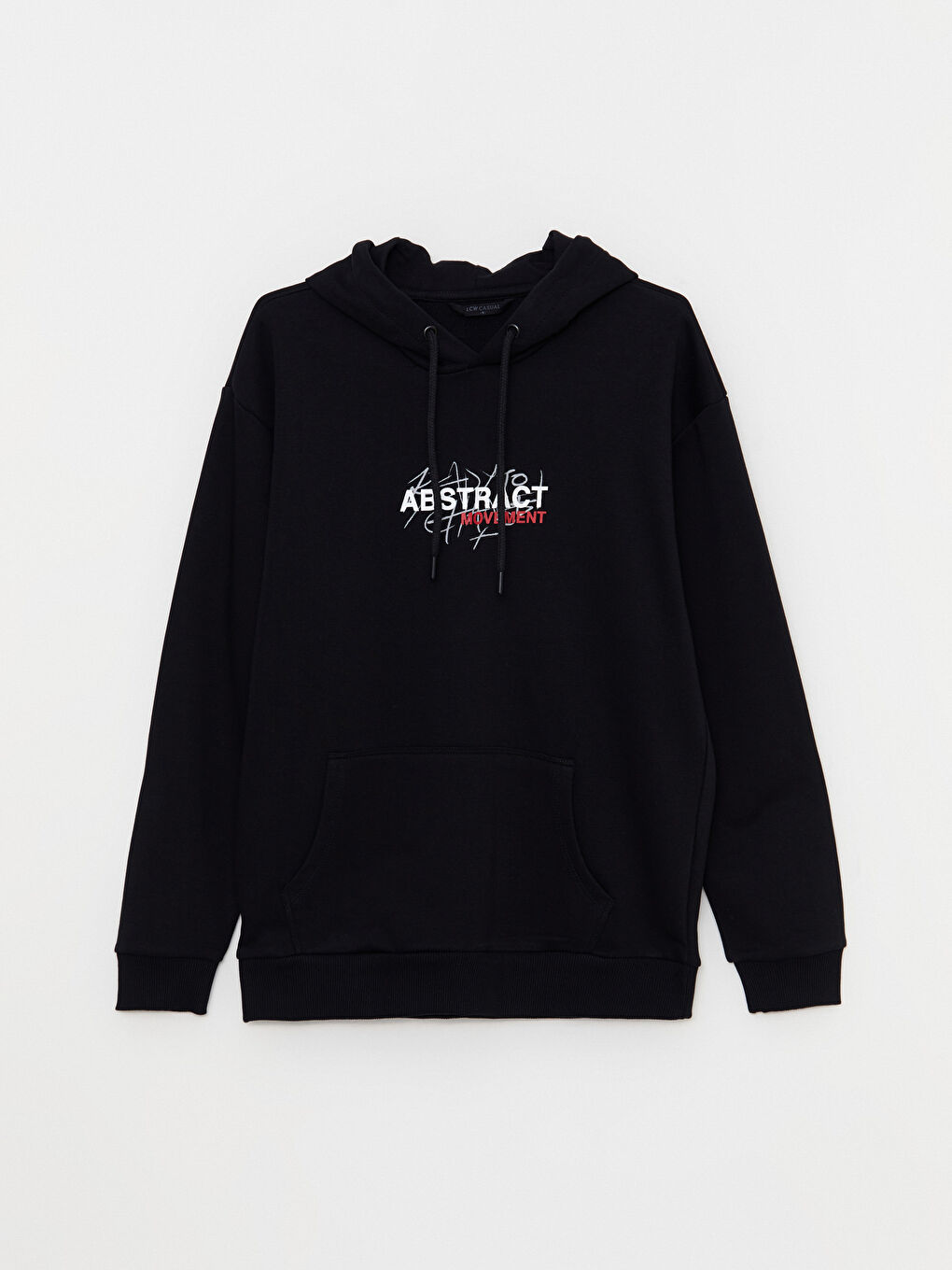 LCW Casual Siyah Uzun Kollu Baskılı Erkek Hoodie - 5