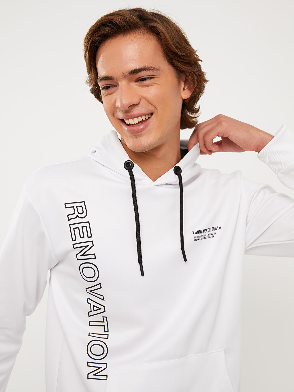 Мужское худи с длинным рукавом и принтом