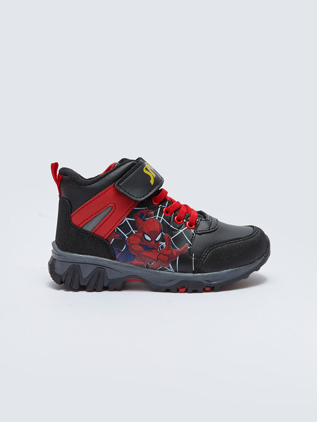 LCW STEPS Siyah Spiderman Lisanslı Cırt Cırtlı Erkek Çocuk Trekking Bot - 1