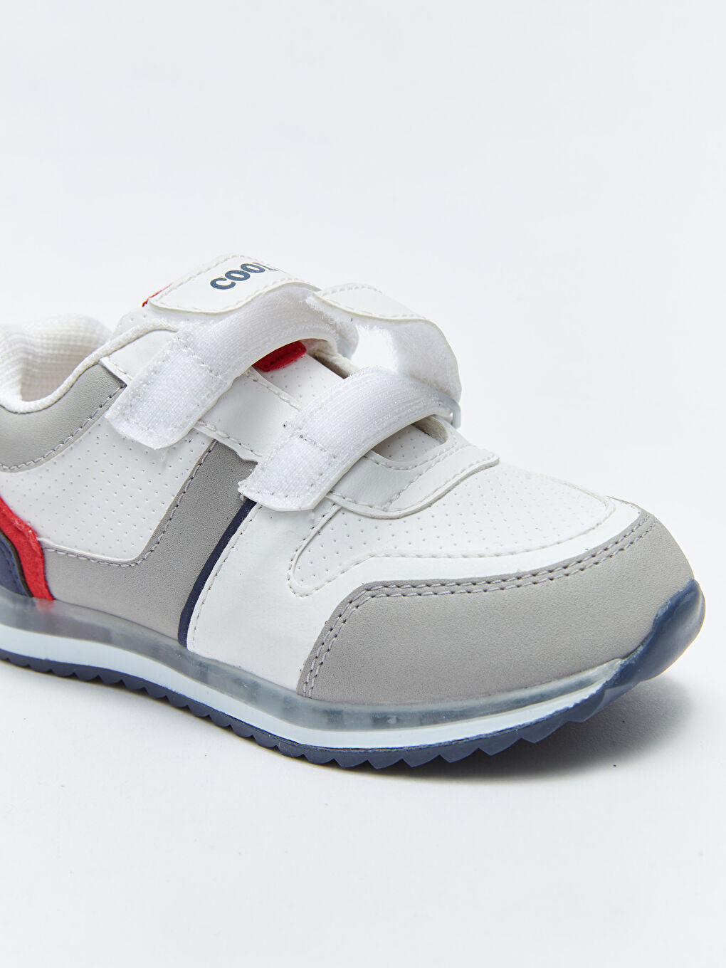 LCW STEPS Beyaz Işıklı Cırt Cırtlı Erkek Çocuk Spor Ayakkabı - 6