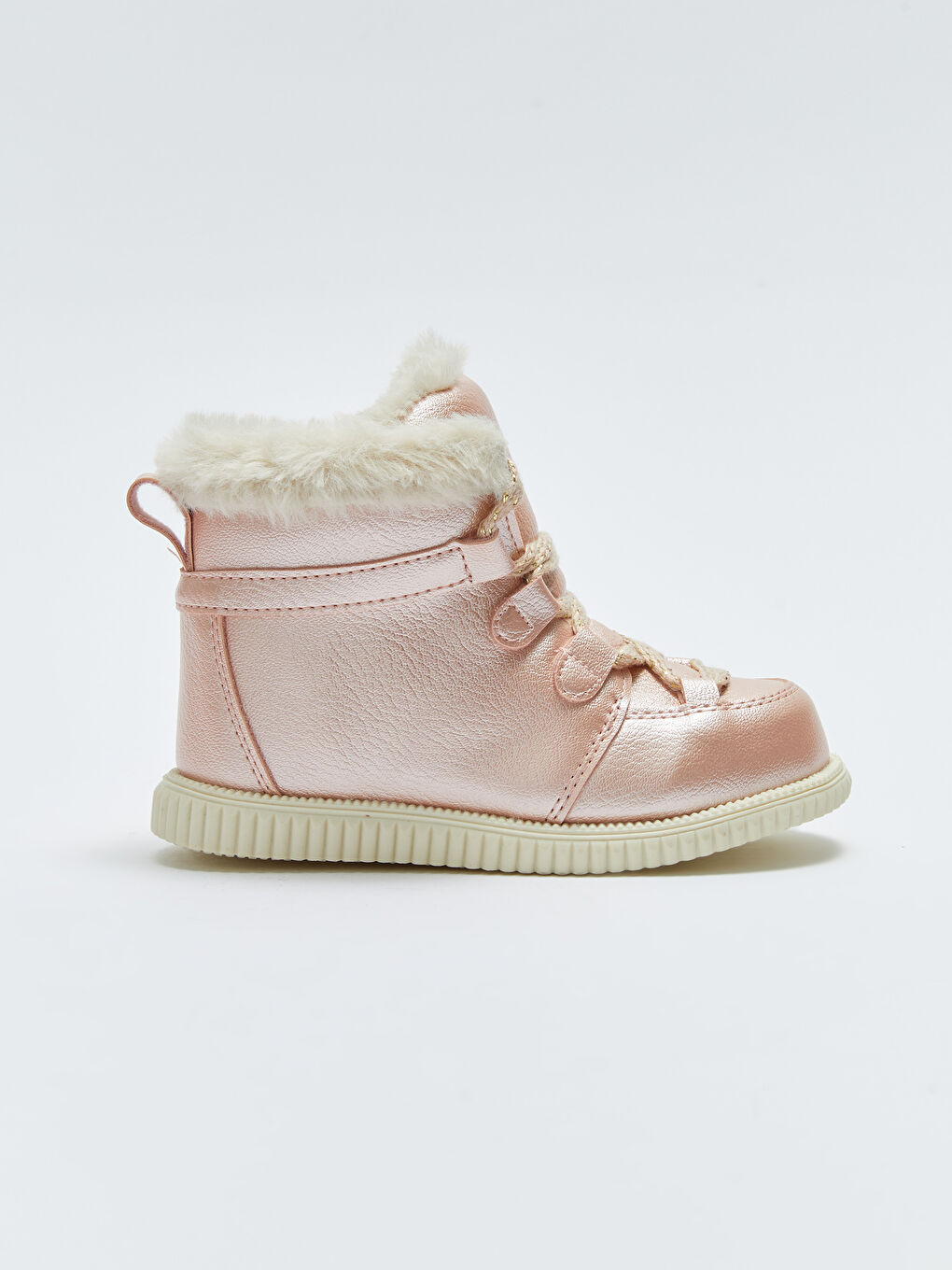 Pembe Bağcıklı Fermuarlı Kız Bebek Bot-1