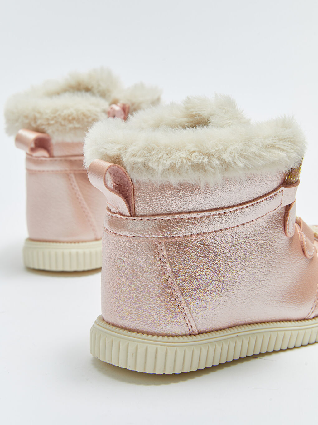 Pembe Bağcıklı Fermuarlı Kız Bebek Bot-4