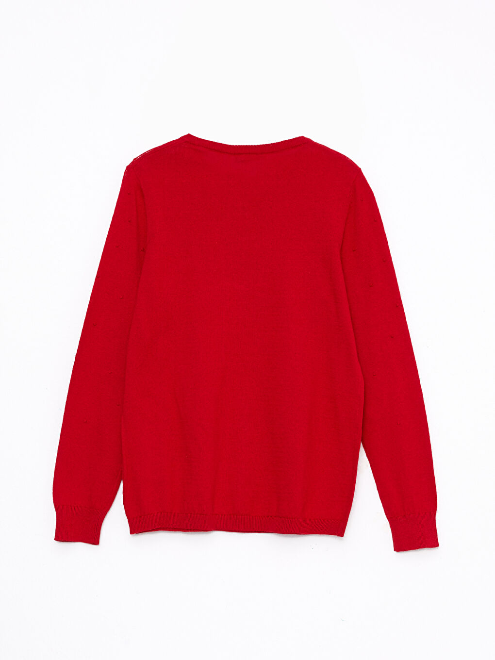 Crew Neck Self Patterned Long Sleeve Women's Knitwear Sweater-6