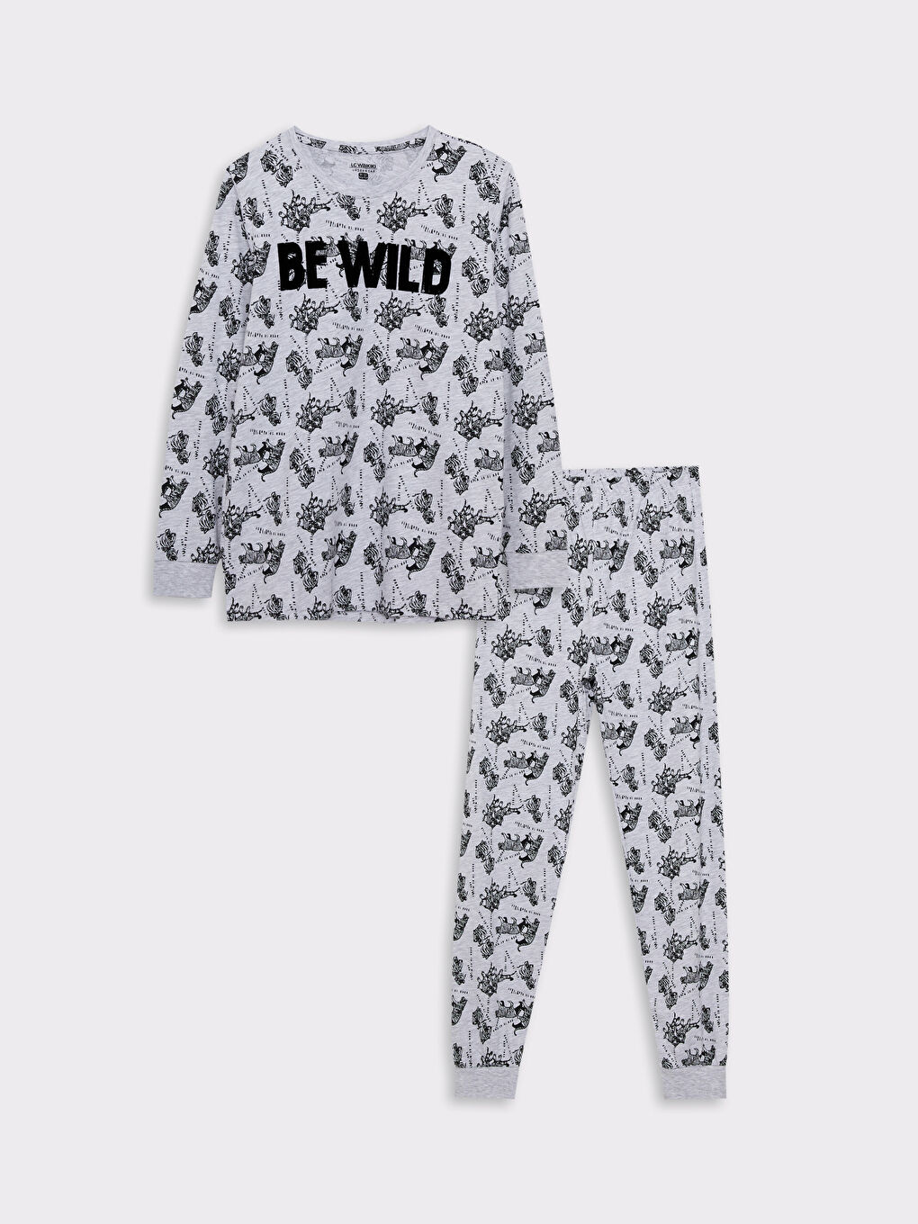 Set de Pijama pentru Băieți cu Mânecă Lungă și Imprimeu cu Guler Rotund