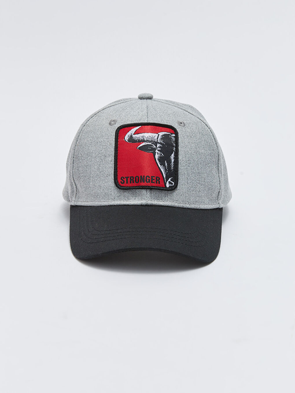 Antrasit Etiket Baskılı Erkek Kep Şapka-2