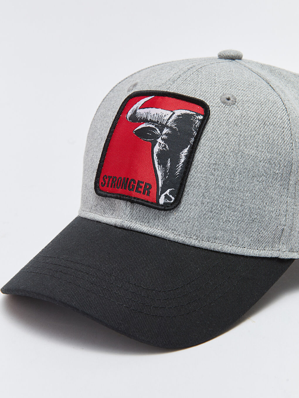 Antrasit Etiket Baskılı Erkek Kep Şapka-5