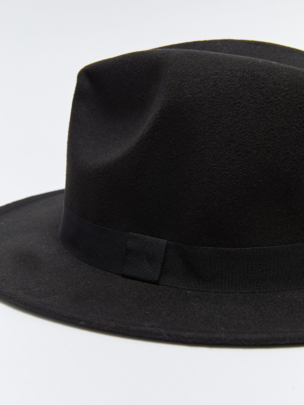 Siyah Şerit Detaylı Erkek Kaşe Fötr Şapka-2