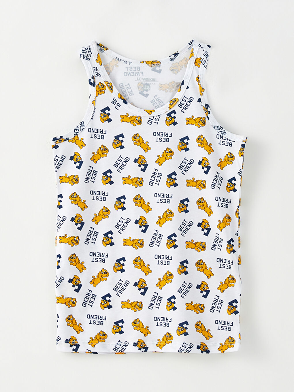 Crew Neck Printed Cotton Boy Singlet 2-Pack-2