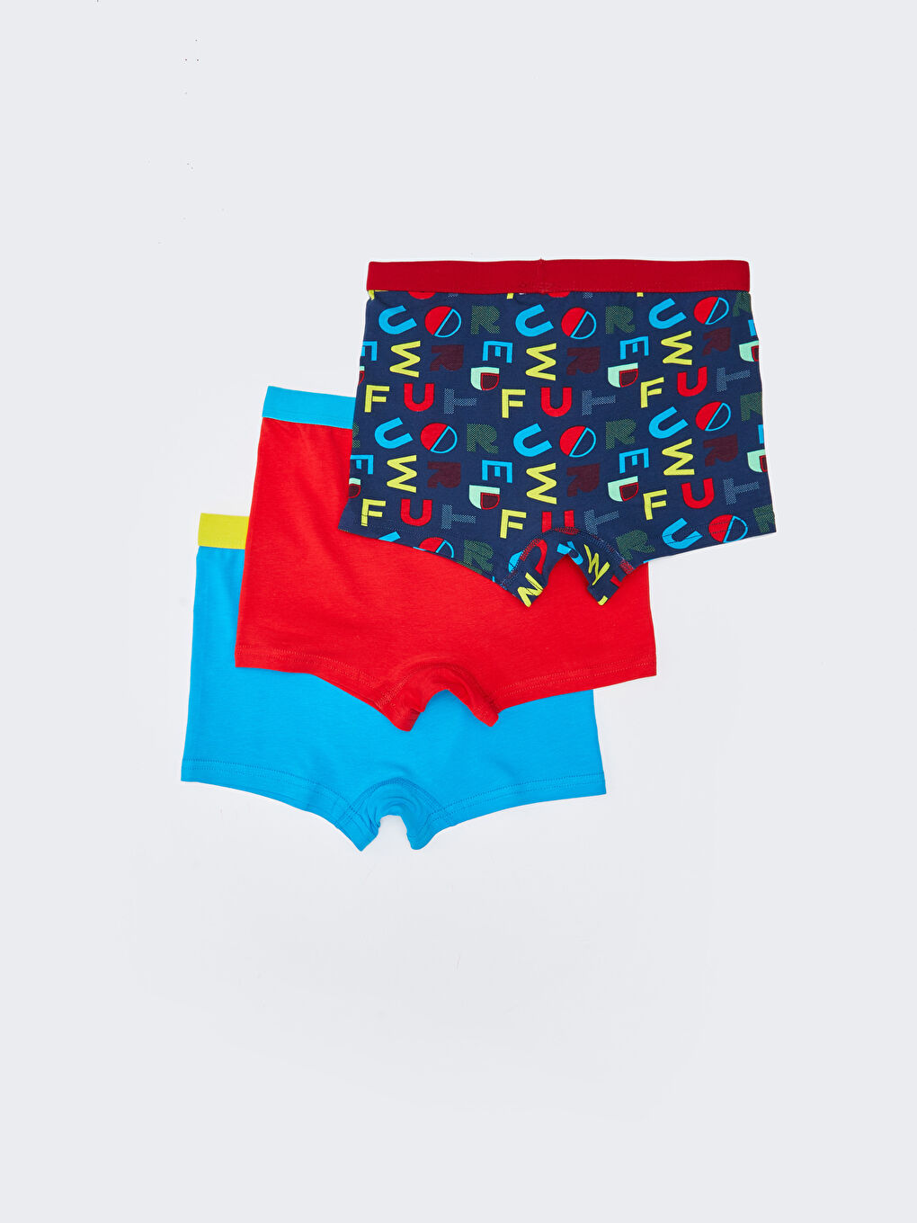 Lacivert Baskılı Pamuklu Erkek Çocuk Boxer 3'lü-1