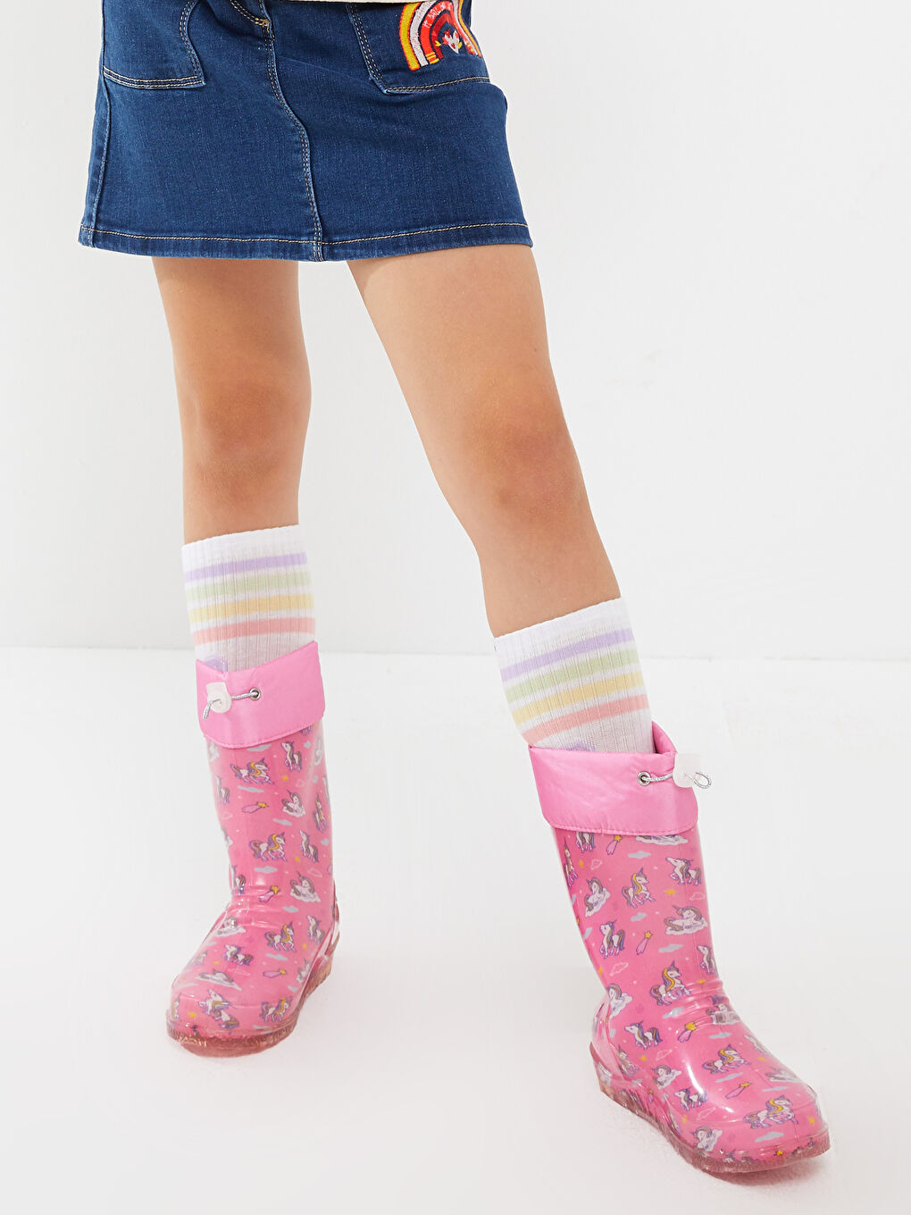 Pembe Baskılı Kız Çocuk Yağmur Botu-3