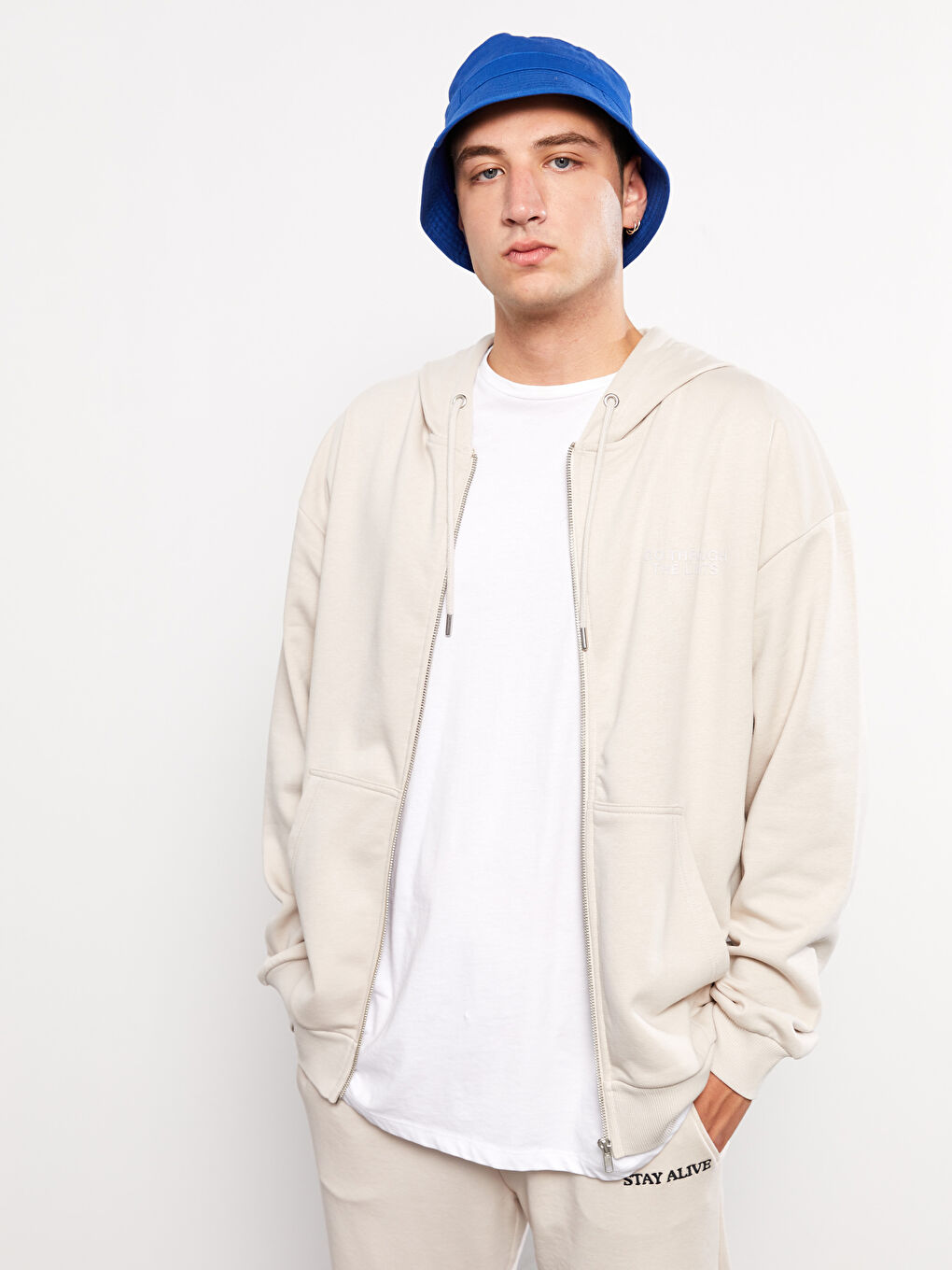XSIDE Hooded Long Sleeve Printed Men's Thick Sports Cardigan -W29115Z8-RW0