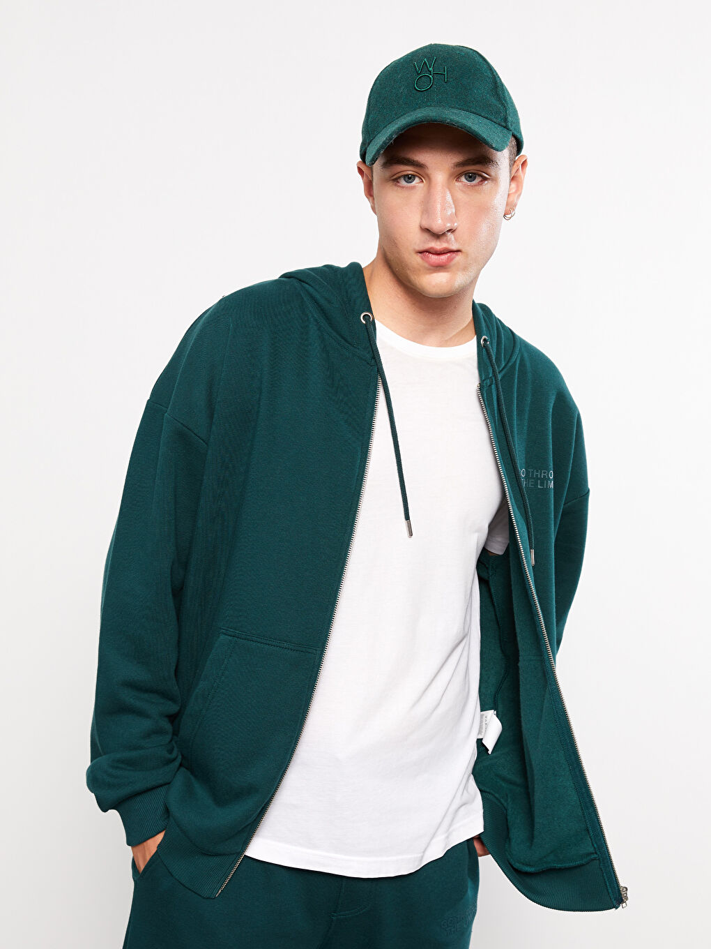 Толстый спортивный кардиган с капюшоном и длинным рукавом с принтом для мужчин