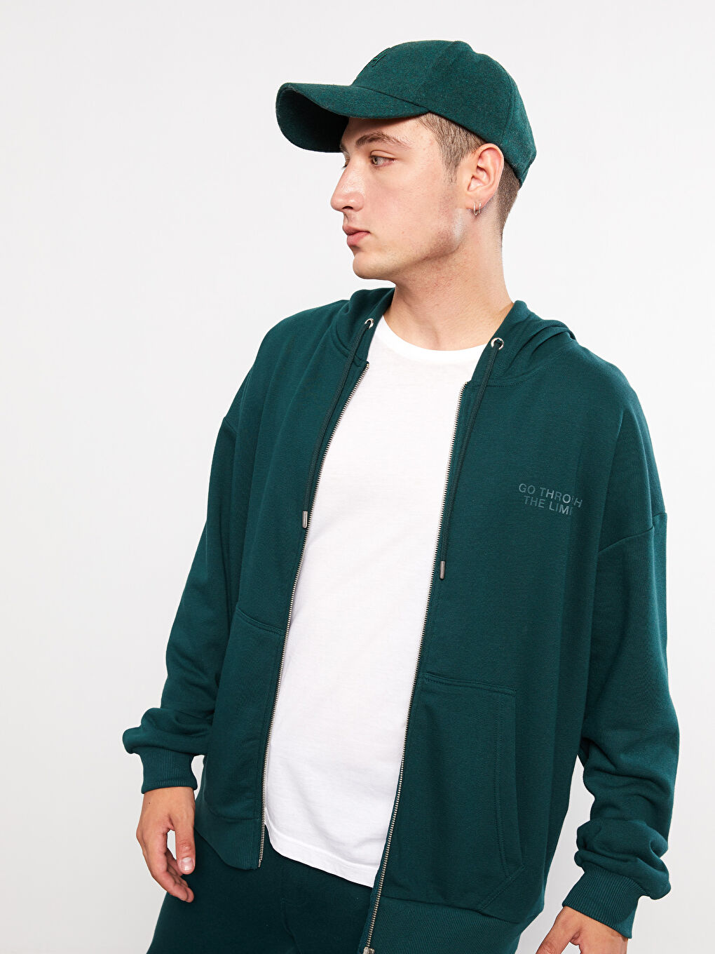 Толстый спортивный кардиган с капюшоном и длинным рукавом с принтом для мужчин-1