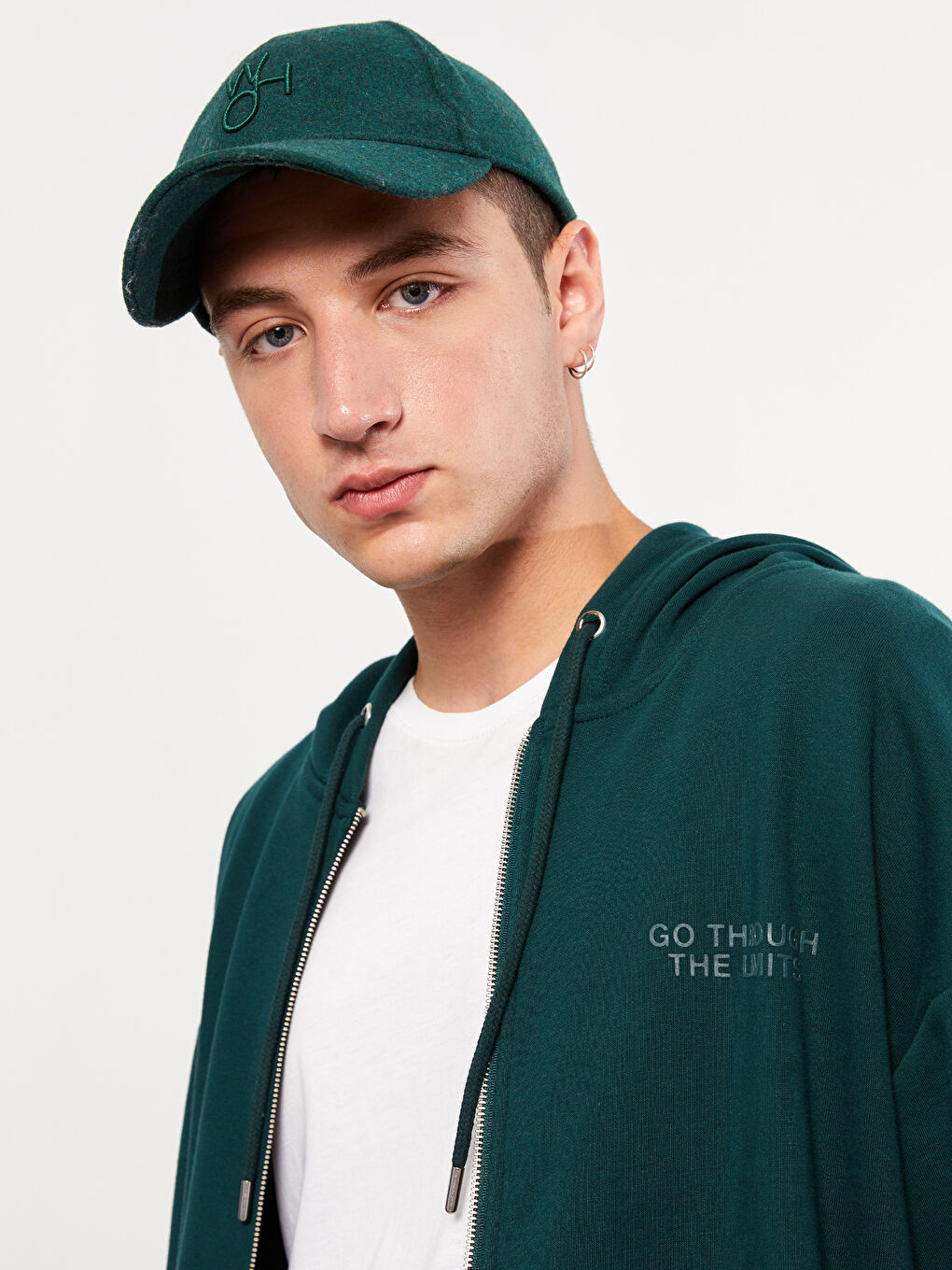 Толстый спортивный кардиган с капюшоном и длинным рукавом с принтом для мужчин-2