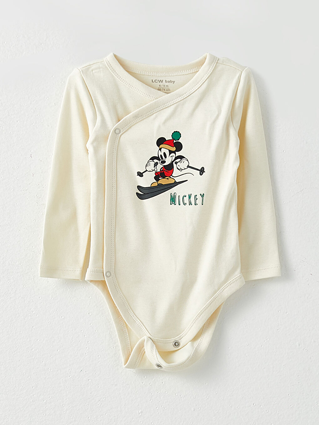 Envelope Collar Long Sleeve Mickey Mouse Printed Baby Boy Body and Trousers 2 Set-3