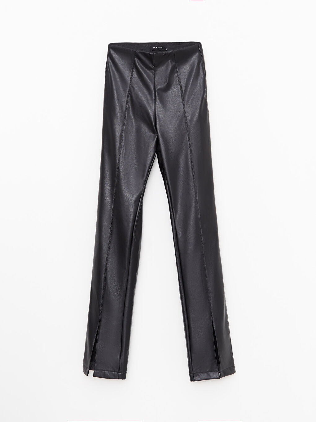 Standard Fit Regular Faux Leather Women's Trousers-5