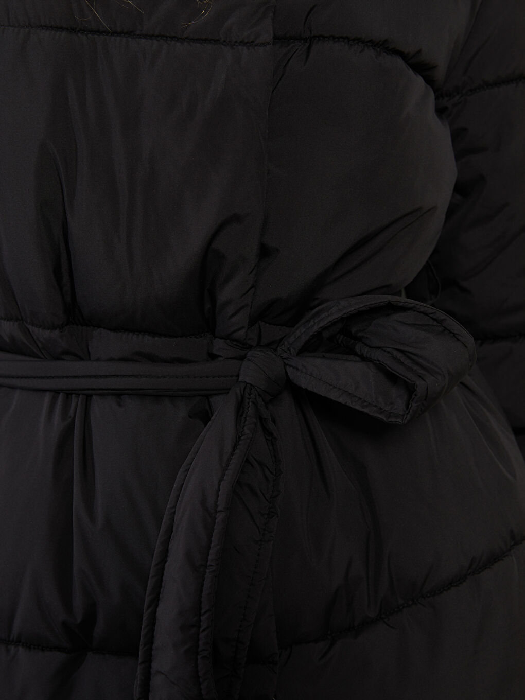 Žena CRNA Puffer jakna/napuhana deblja jakna-3