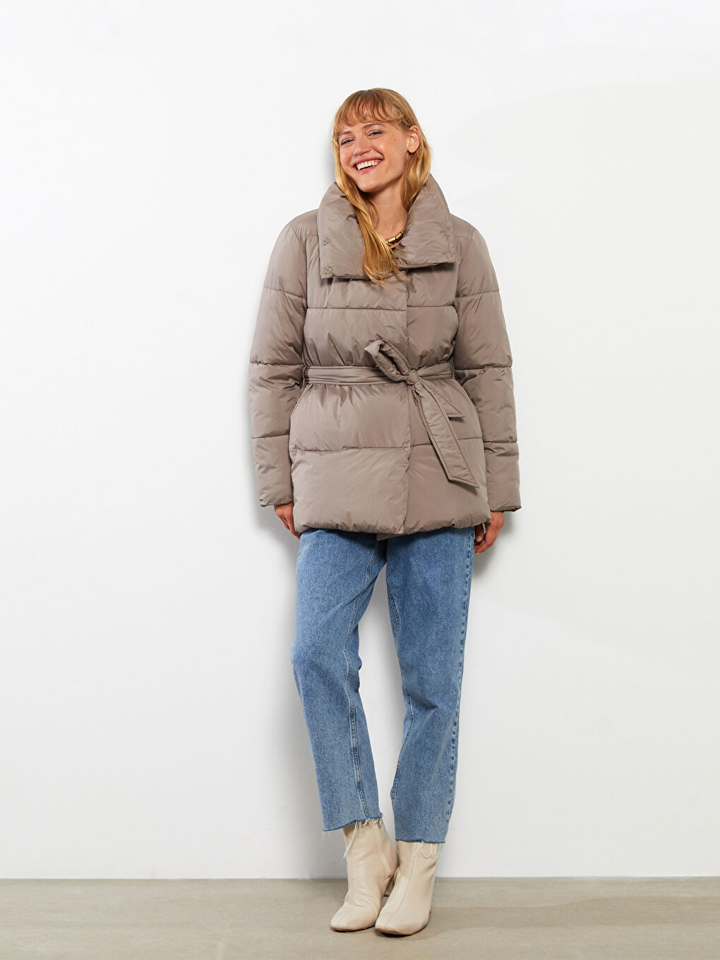 Turtle Neck Regular Long Sleeve Women's Puffer-1