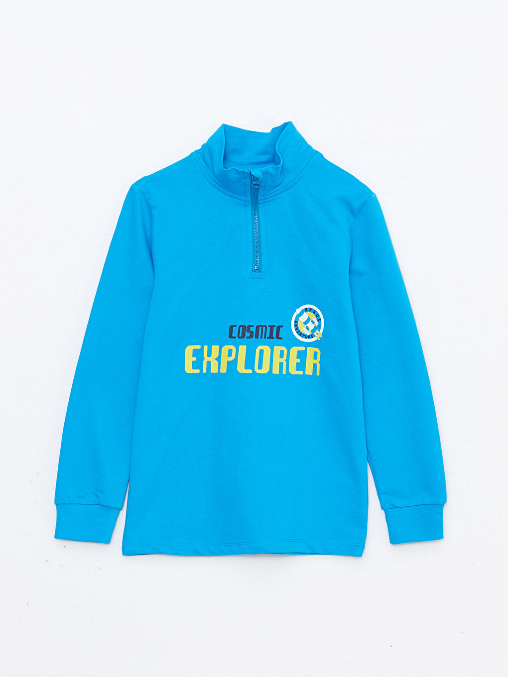 Turtle Neck Printed Long Sleeve Boy Pajama Set-1