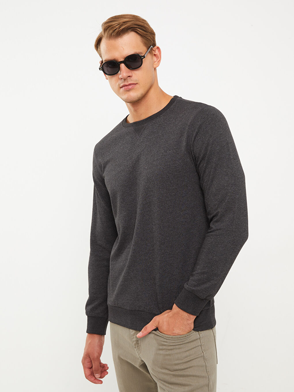 Crew Neck Long Sleeve Men's Sweatshirt-1
