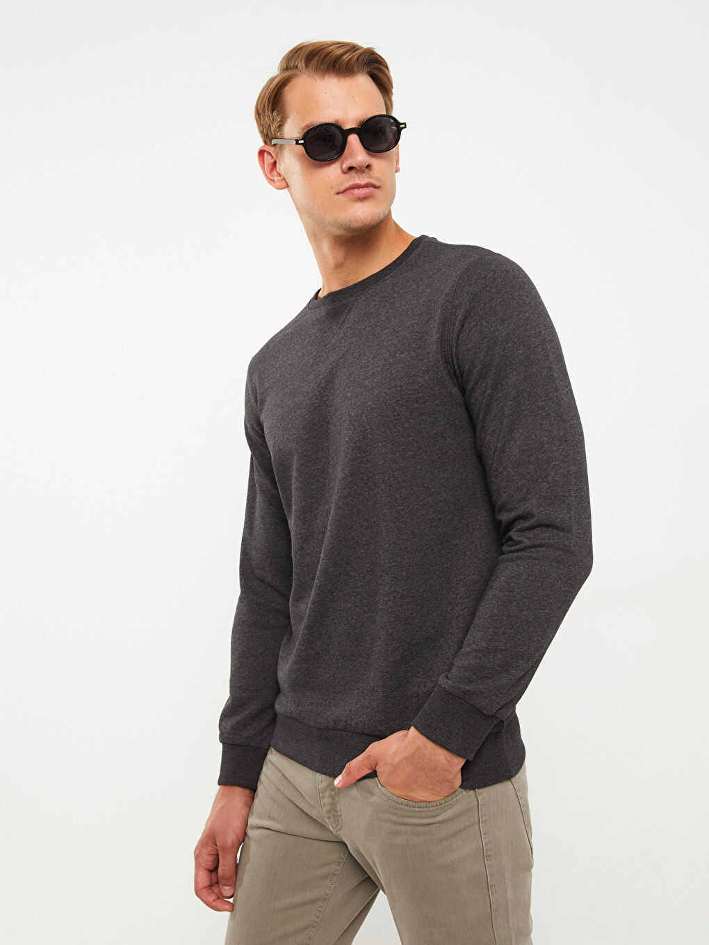 Crew Neck Long Sleeve Men's Sweatshirt-2