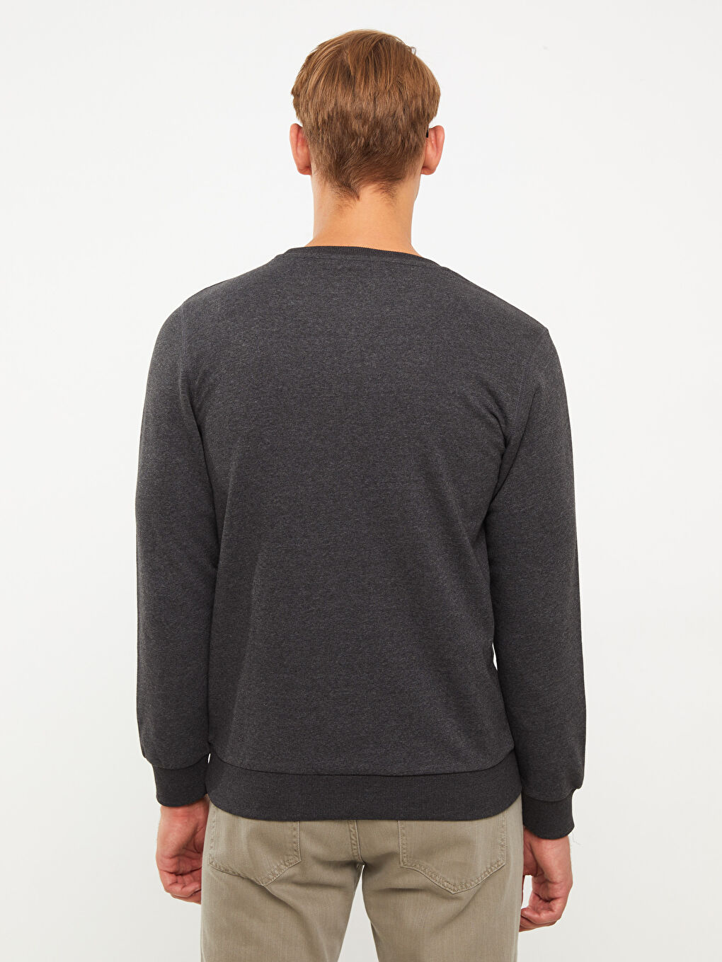 Crew Neck Long Sleeve Men's Sweatshirt-5