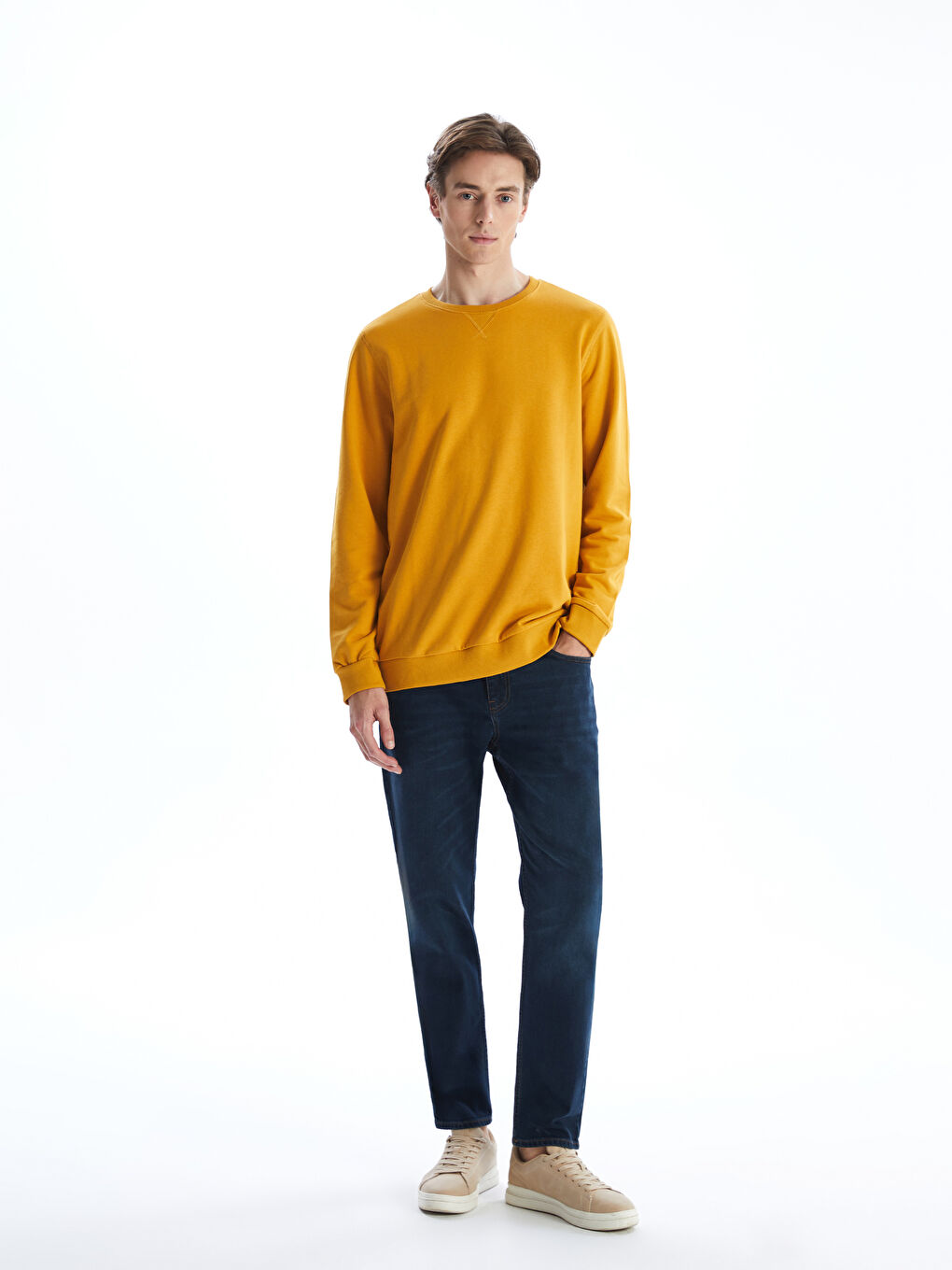 Crew Neck Long Sleeve Men's Sweatshirt-1