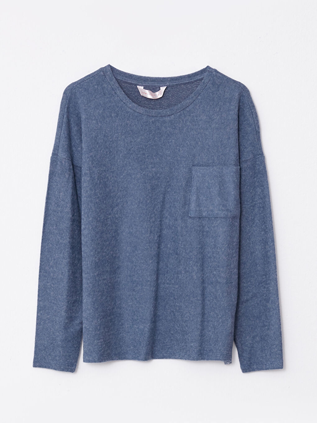 İndigo Bisiklet Yaka Düz Uzun Kollu Kadın Pijama Takımı-1