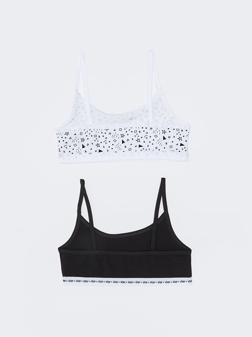 Siyah Baskılı Pamuklu Kız Çocuk Büstiyer 2'li