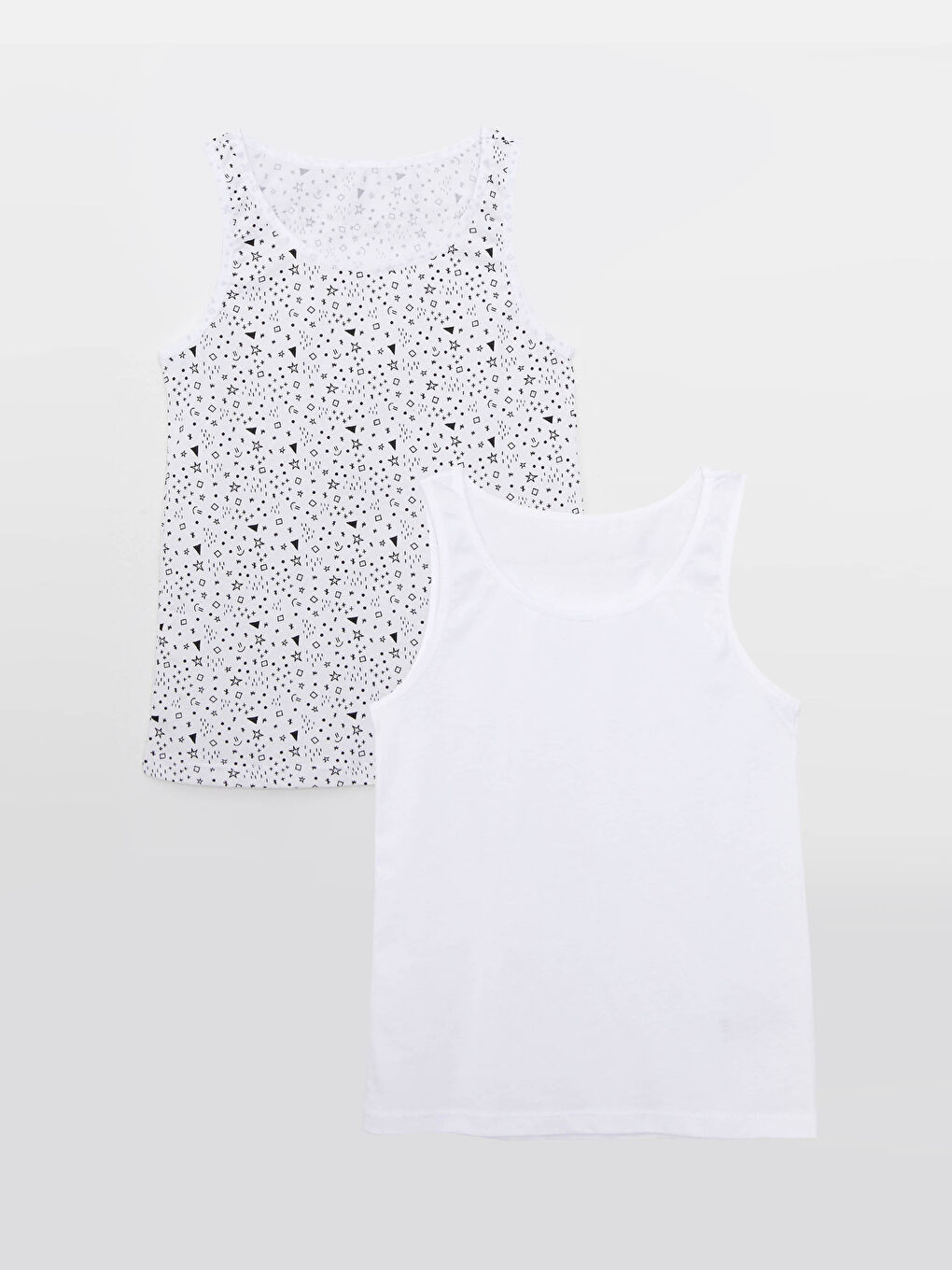 Lot de 2 Débardeurs Fille en Coton Col Rond