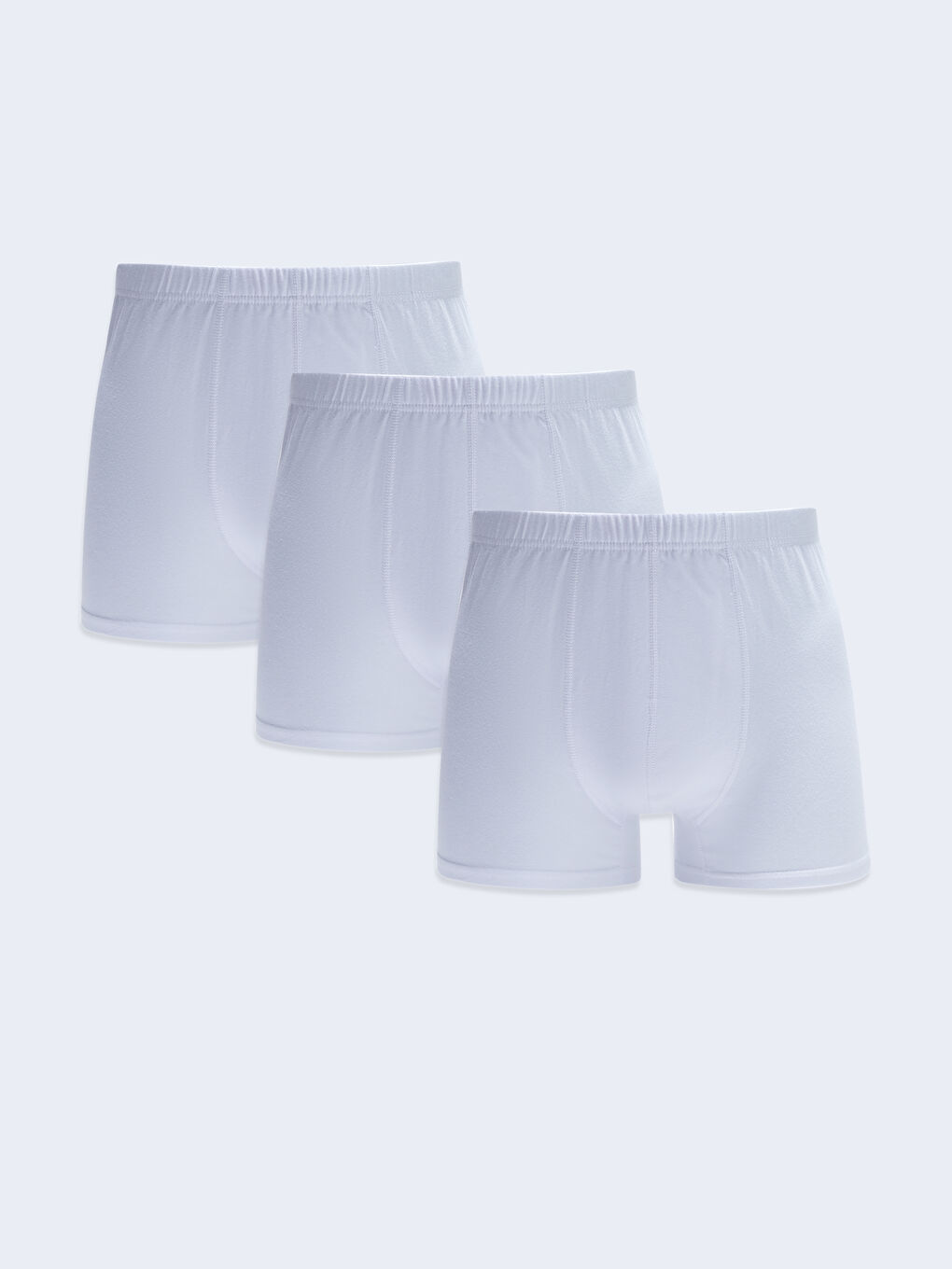Beyaz Standart Kalıp Pamuklu Esnek Erkek Boxer 3'lü