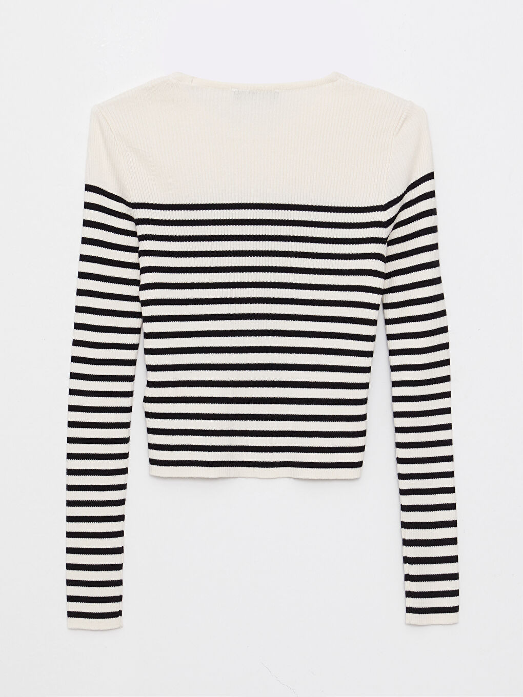 LCW Vision Crew Neck Striped Long Sleeve Women's Knitwear Sweater -W29266Z8-LEG